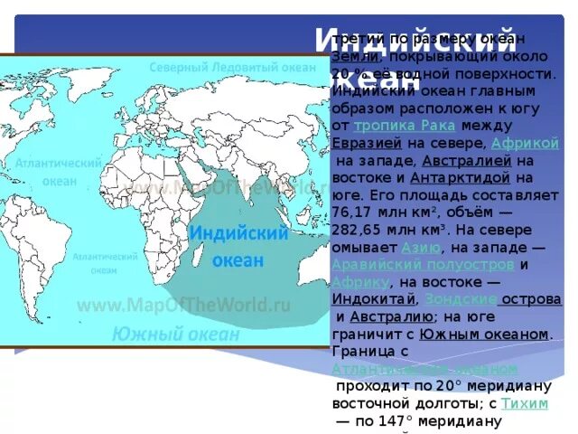 Какая страна не имеет выхода к океану. Граница индийского и Тихого океана. С какими Океанами граничит индийский океан. Граница Атлантического и индийского океана. Площадь индийского океана в км2.