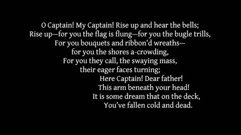 Oh captain my captain