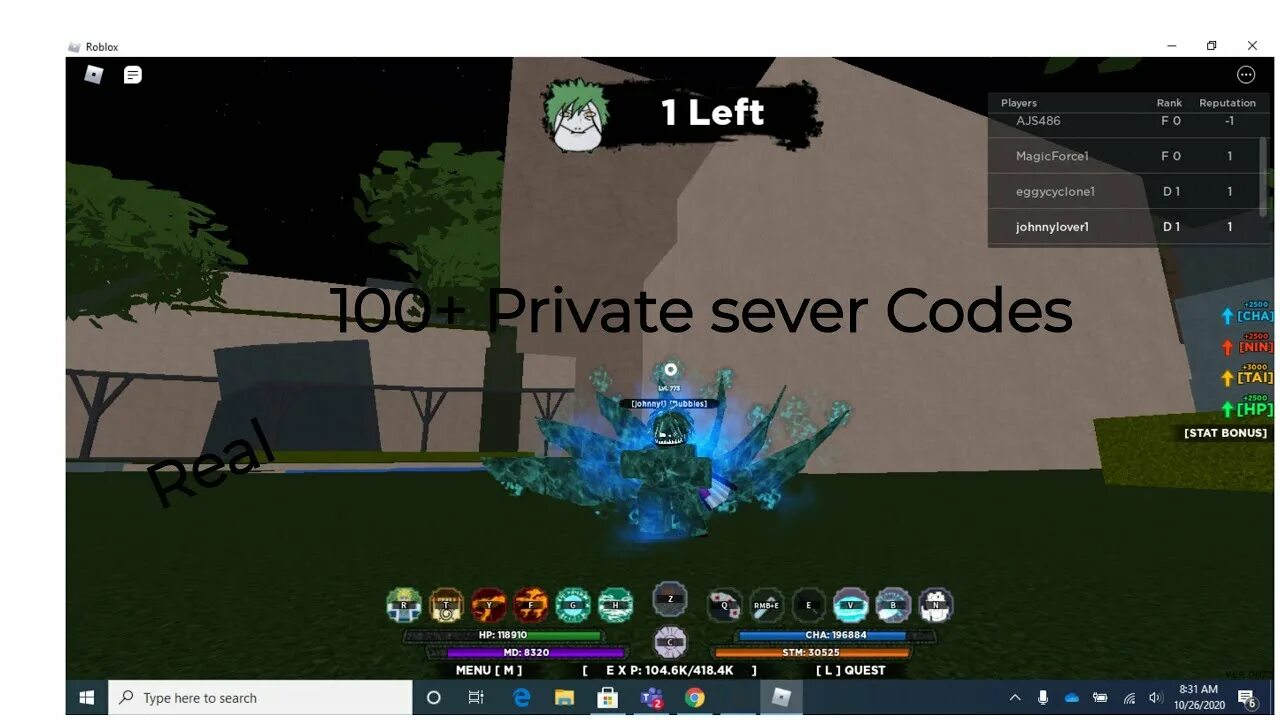 Shindo life private server codes