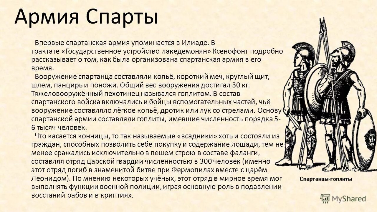вооружение спартанцев