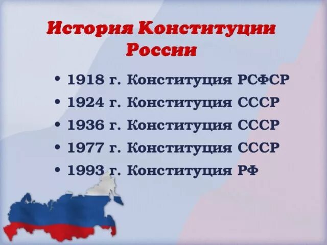 Конституции 1918 1924 1936 1977