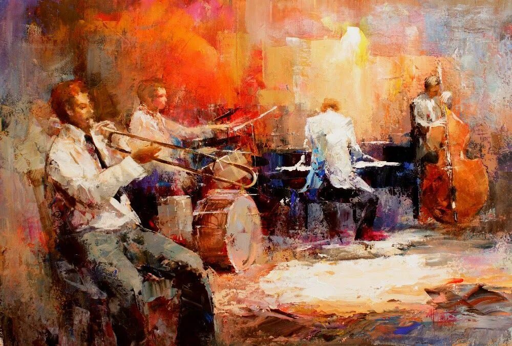 Music painting. Художник Willem Haenraets: Jazz. Уильям Хайнрайтс джаз. Художники и музыканты Импрессионисты. Джаз Импрессионизм.