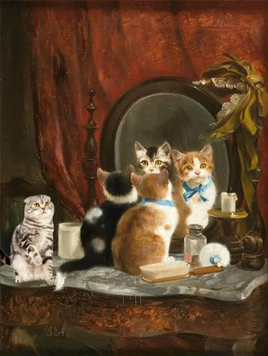 Коты известных художников. Мона лиза и кот заратустра. Кот заратустра на картинах. Роннер книп кошка с котятами. Коты известных художников.