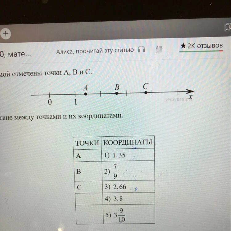 Отметьте на координатной прямой точки а 0.6