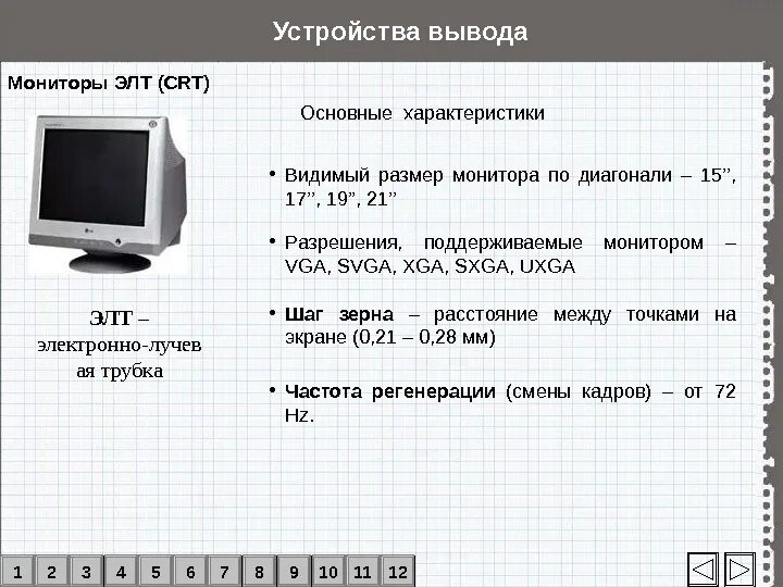 Видимая область экрана. Характеристики монитора. ЭЛТ монитор характеристики. Разрешение ЭЛТ монитора. Старый монитор характеристики.