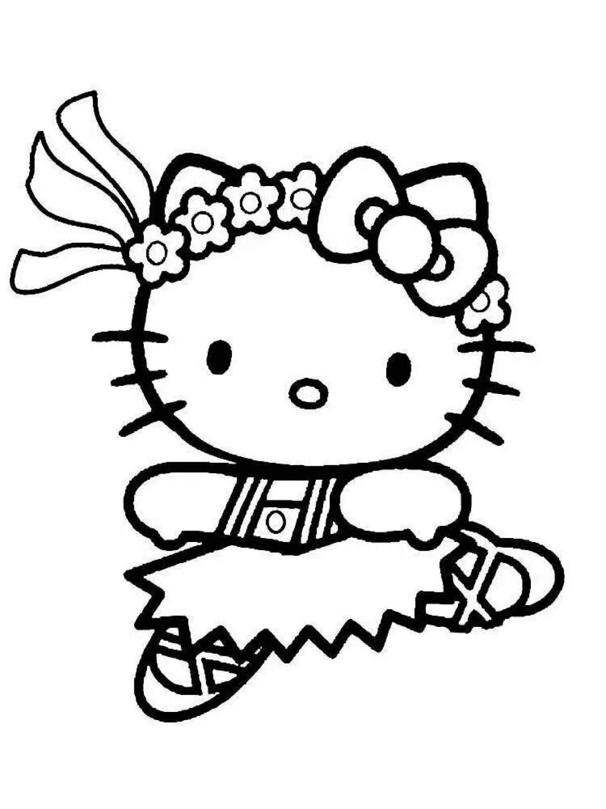 Куроми печатать. Хелло Китти. Kuromi hello Kitty черно белая. Хеллоу Китти балерина. Раскрашивать Хеллоу Китти.