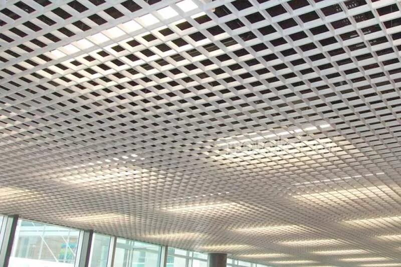 Плитно-ячеистых по каркасу из оцинкованного профиля. Подвесной потолок плитно-ячеистый. Грильято 50х50 чертеж. Каркас потолка. Двухуровневый каркас кнауф.