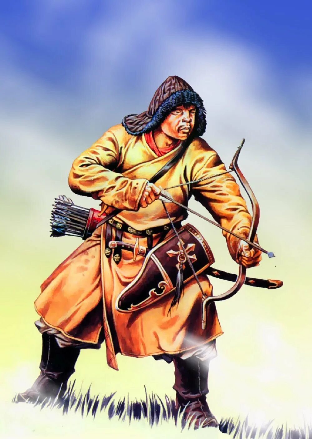 Татаро монгольские ханы. Монгольский воин Чингис-хана арт.