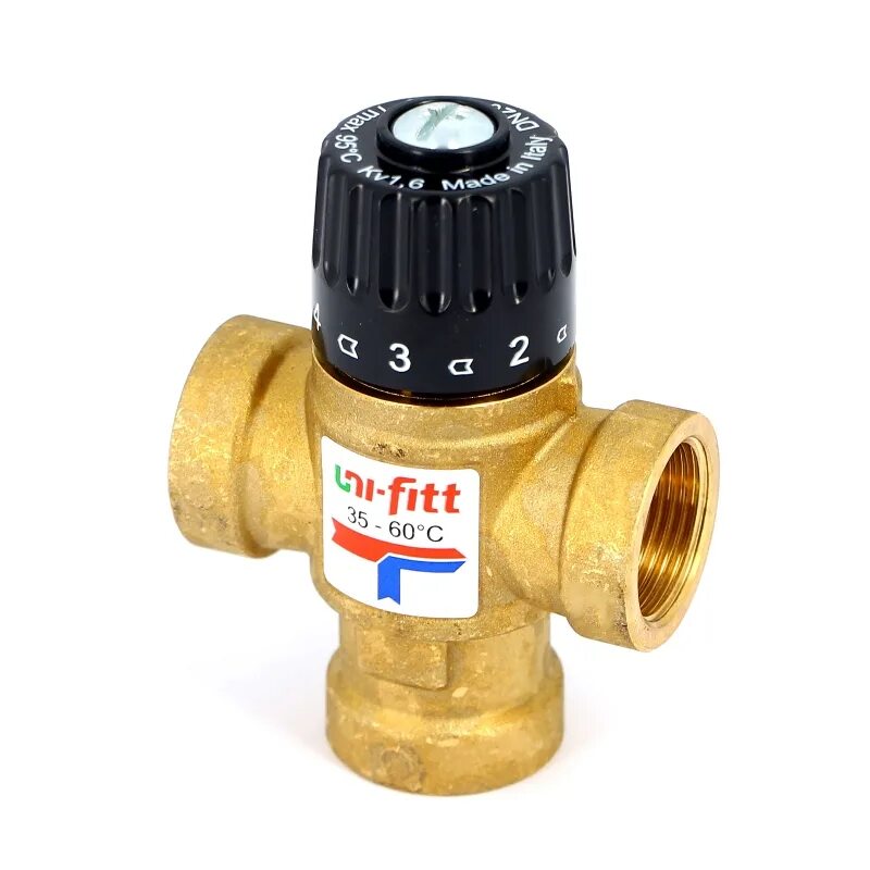 Термостатические смесительные клапаны купить. Клапан трехходовой Uni Fitt 1. Клапан трехходовой термостатический 60˚с Uni-Fitt. Термостатический клапан Uni Fitt. Клапан н термосмесительный 35-60˚с Uni-Fitt.