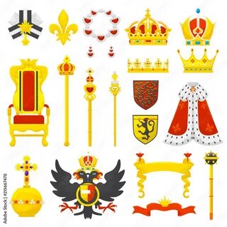 Royal crown vector royalty emblem and golden jewelry symbol of king queen and pr