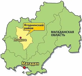 Магаданская область на карте