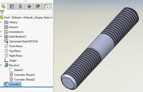 Solidworks резьба