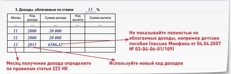 Код дохода и код вычета. Доходы облагаемые по ставке 13. Коды необлагаемых доходов. Сумма дохода. 2003 в справке 2 ндфл что значит