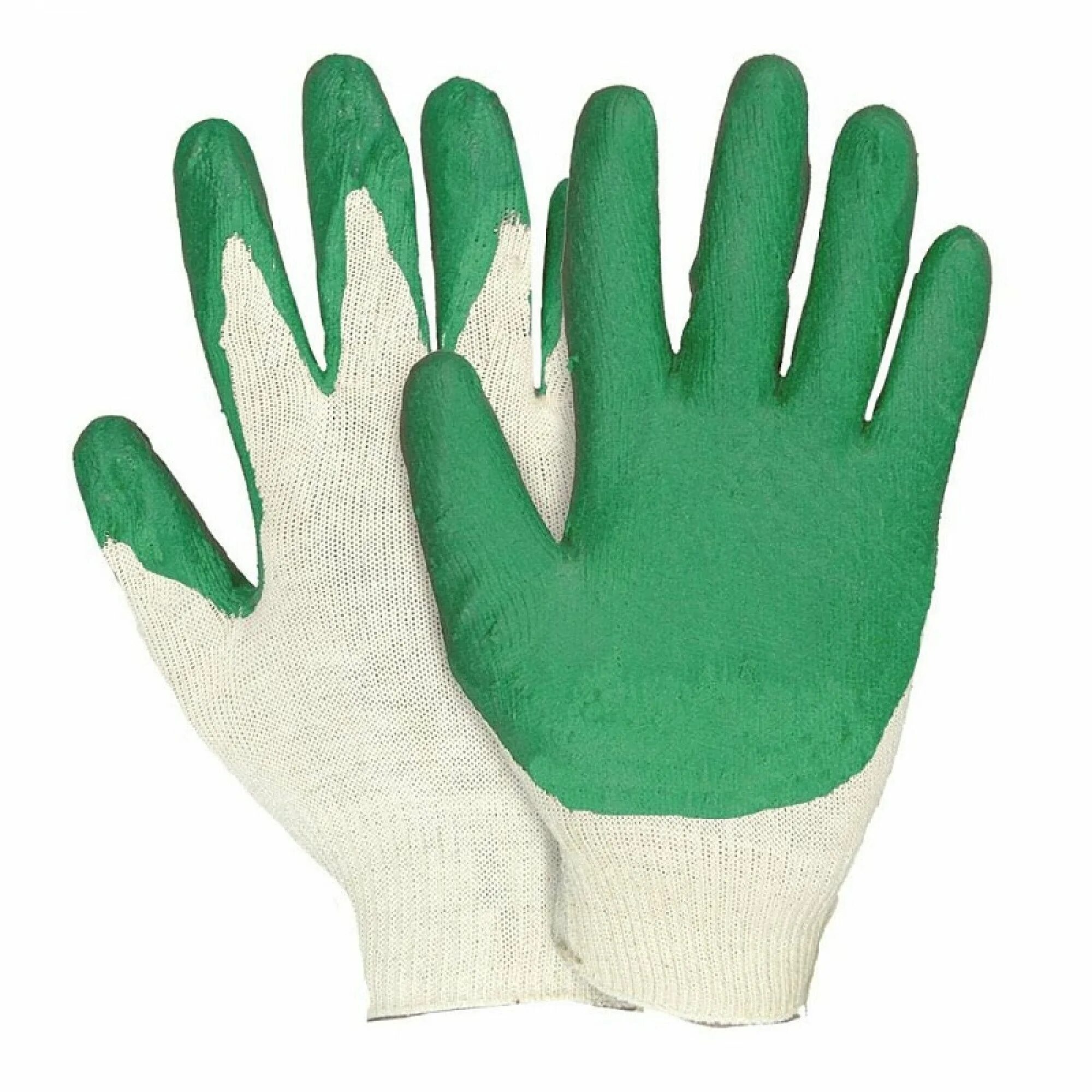 Рабочие перчатки оптом от производителя. Перчатки трикотажные с 2-м латексным обливом зеленые. Перчатки с латексным обливом 10 пар. Перчатки трикотажн. Обливные (ж) (10пар/уп). Перчатки трикотажные с 2-ым латексным обливом (зеленые) уп.300 пар (с).