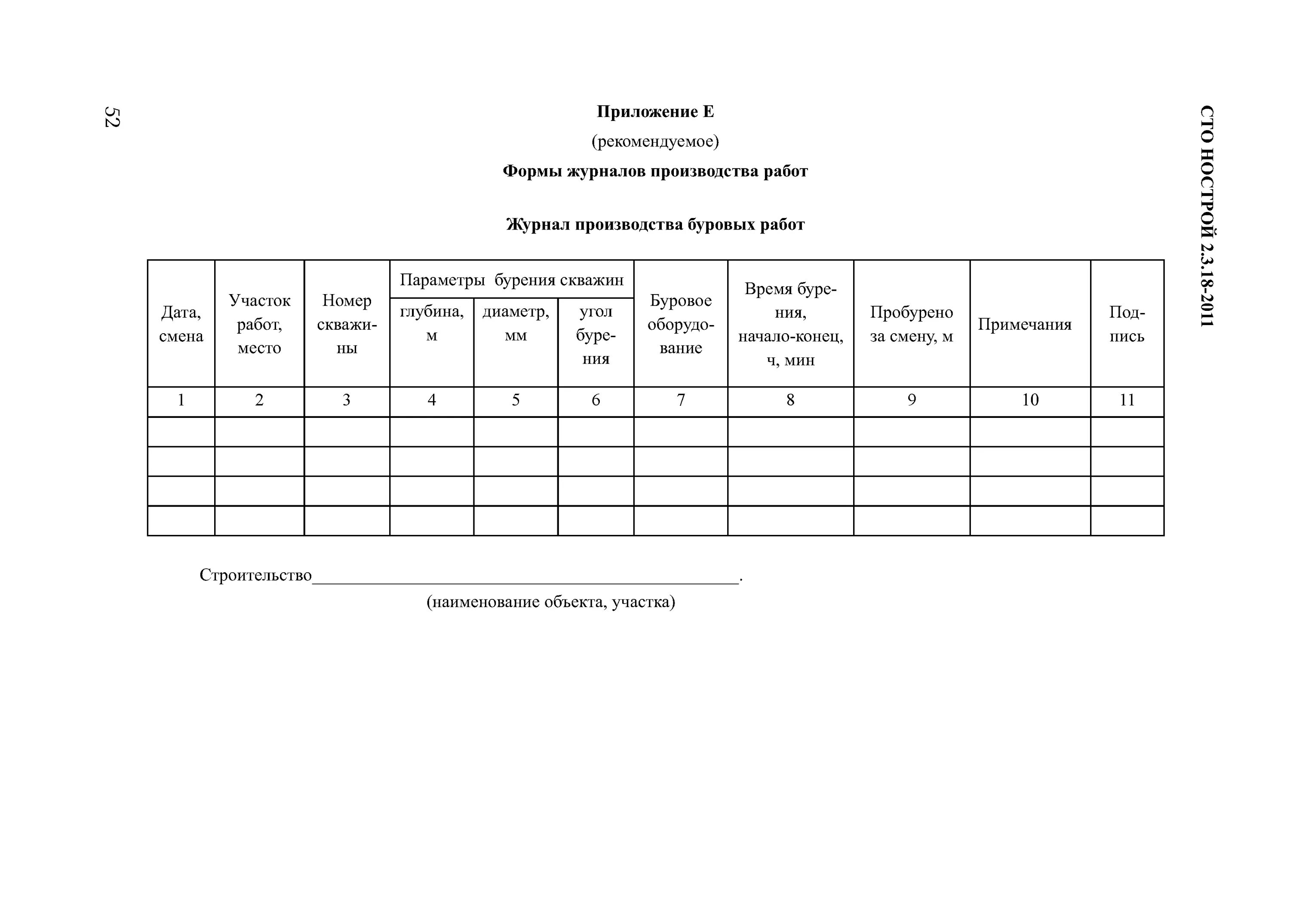 Производственный журнал образец. Журнал производства буровых работ. Производственный журнал. Журнал инъекционных работ. Пример заполнения журнала буровых работ.