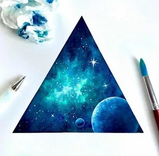 Рисунок космоса акварелью