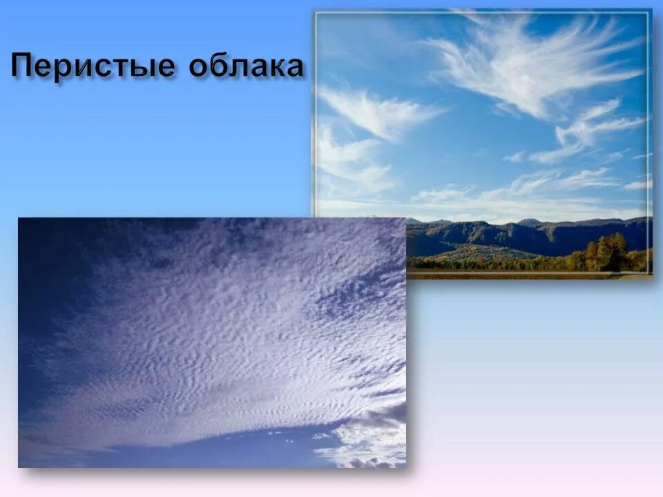 Облака презентация 6 класс. Перисто Слоистые облака осадки. Перистые облака для детей. Виды облаков перистые. Перистые облака информация.