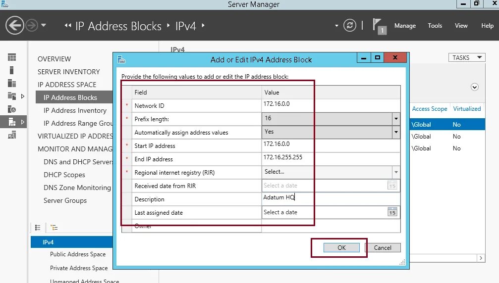 Ipv4 address block