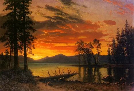 Бирштадт, Альберт (Bierstadt Albert) 1830-1902 - Sunset_over_the_River на Sibnet