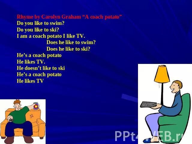 Do you like ski. Coach potato фразеологизм. do you like to swim. do you like swimming ответ. being a coach potato.