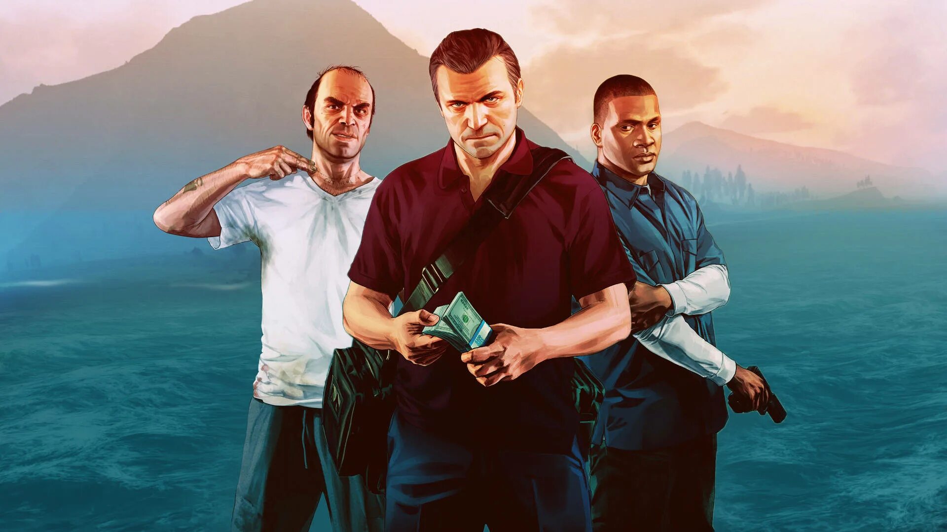 Gta v characters. Майкл тревор и франклин. гта 5 тревеор фрвкнлин майел. gta 5 майкл тревор франклин. гта 5 тревор и майкл.