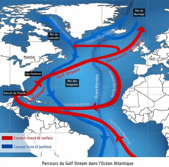 Направление течений атлантического. Гольфстрим течения Атлантического океана. Гольфстрим течение. Течение Гольфстрим на карте. Гольфстрим маршрут течения.