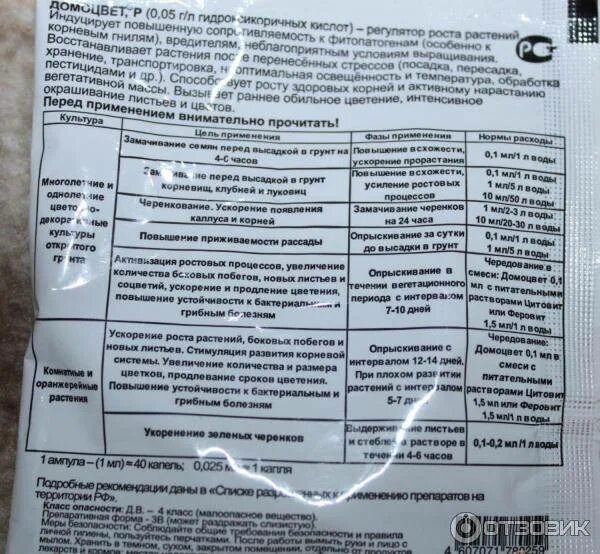 Цветки инструкция по применению