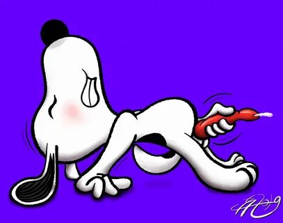 lobofeo, snoopy, peanuts, blue background, anthro, blush, canine, closed ey...