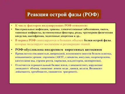 Проявления острой фазы