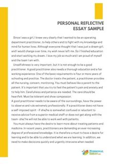Personal Reflective Essay Sample.
