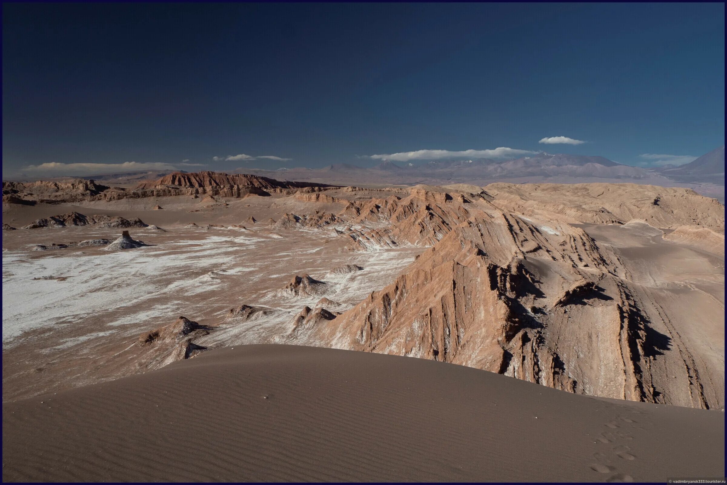 Северное Чили. Пустыня Атакама вид из космоса. Воронка в Атакаме.