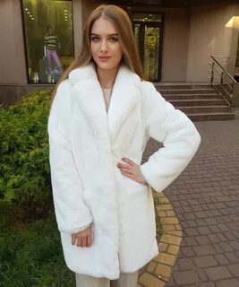Белая эко шуба