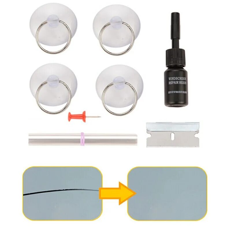 TV-449 набор для устранения трещин на стекле Windshield Repair Kit. Ремкомплект для ремонта трещин лобового стекла. Клей для трещин лобового стекла. Ремкомплект для трещин на лобовом стекле.