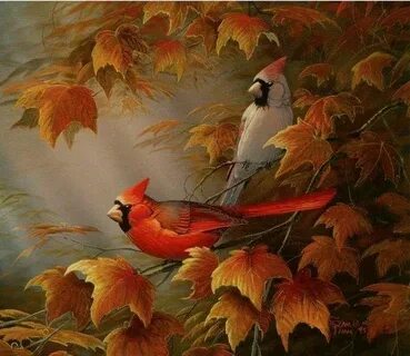 Пейзаж птичек