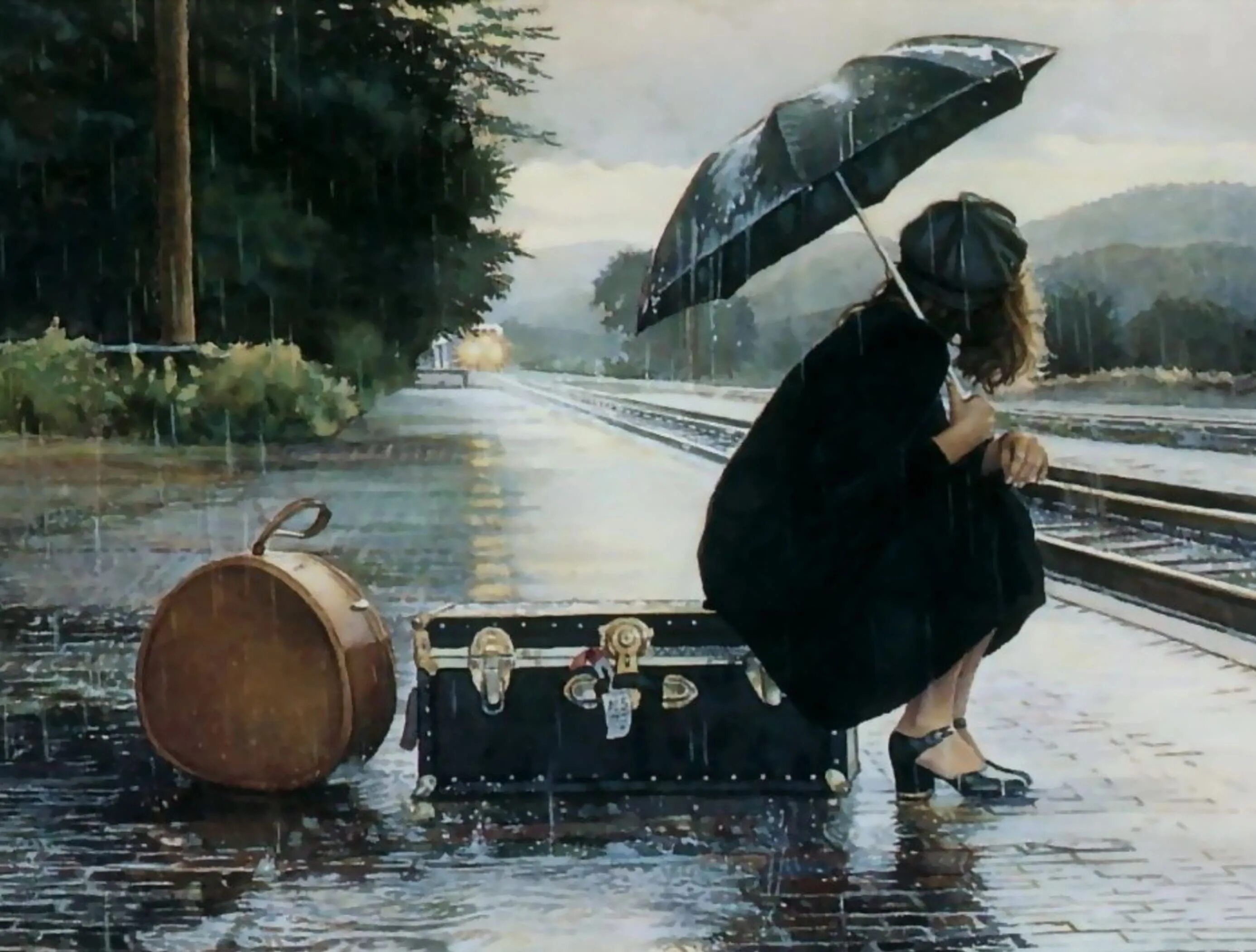 Стив Хэнкс (Steve Hanks). Стив Хэнкс картины под дождем. Стив Хэнкс акварель. Steve Hanks картины дождя.