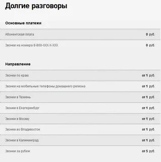 Тариф звонок 1
