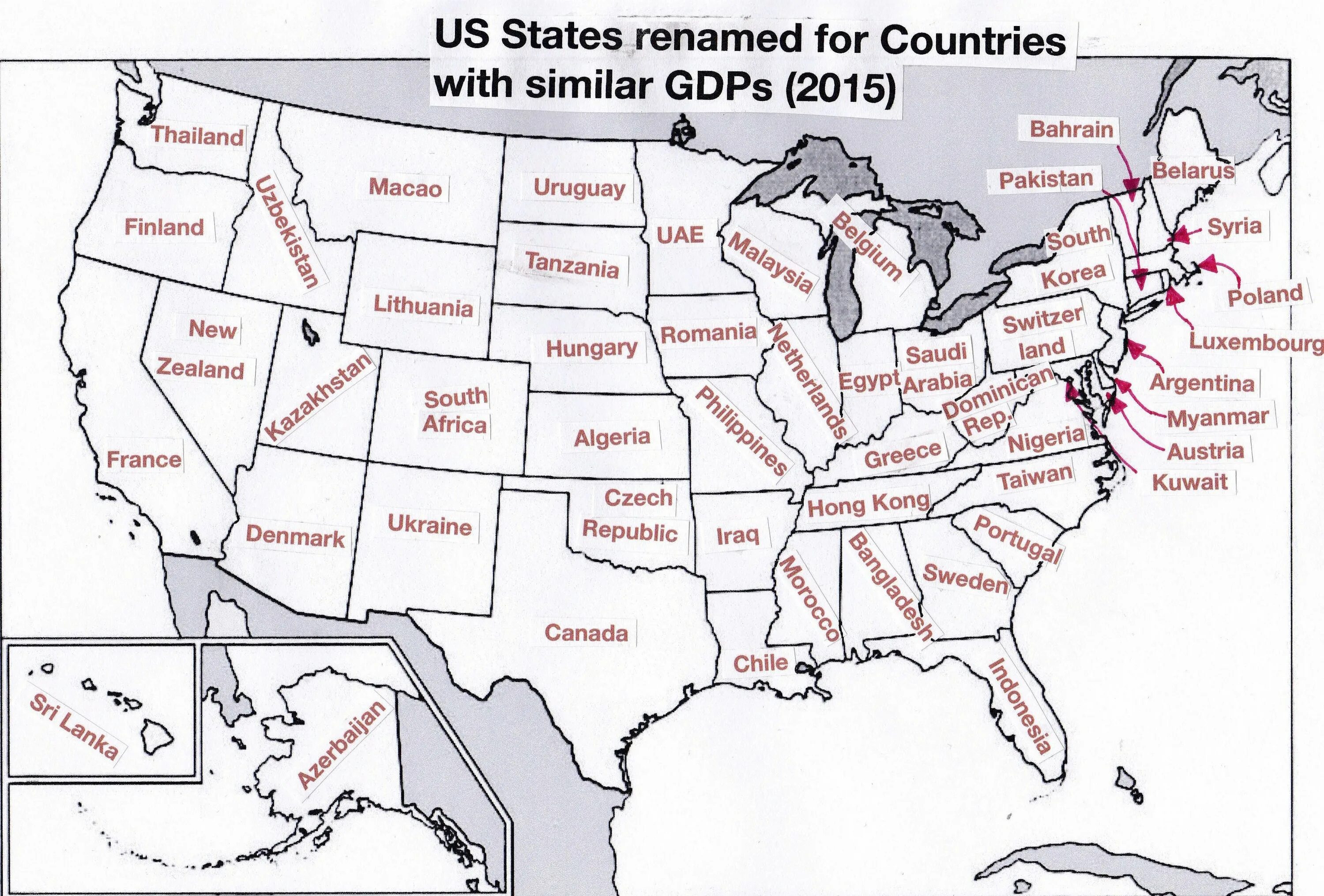 Us stated renamed for Countries with similar GDP. Comparing us States with Countries. Us States climates compared to Countries. Countries are similar. Similar countries