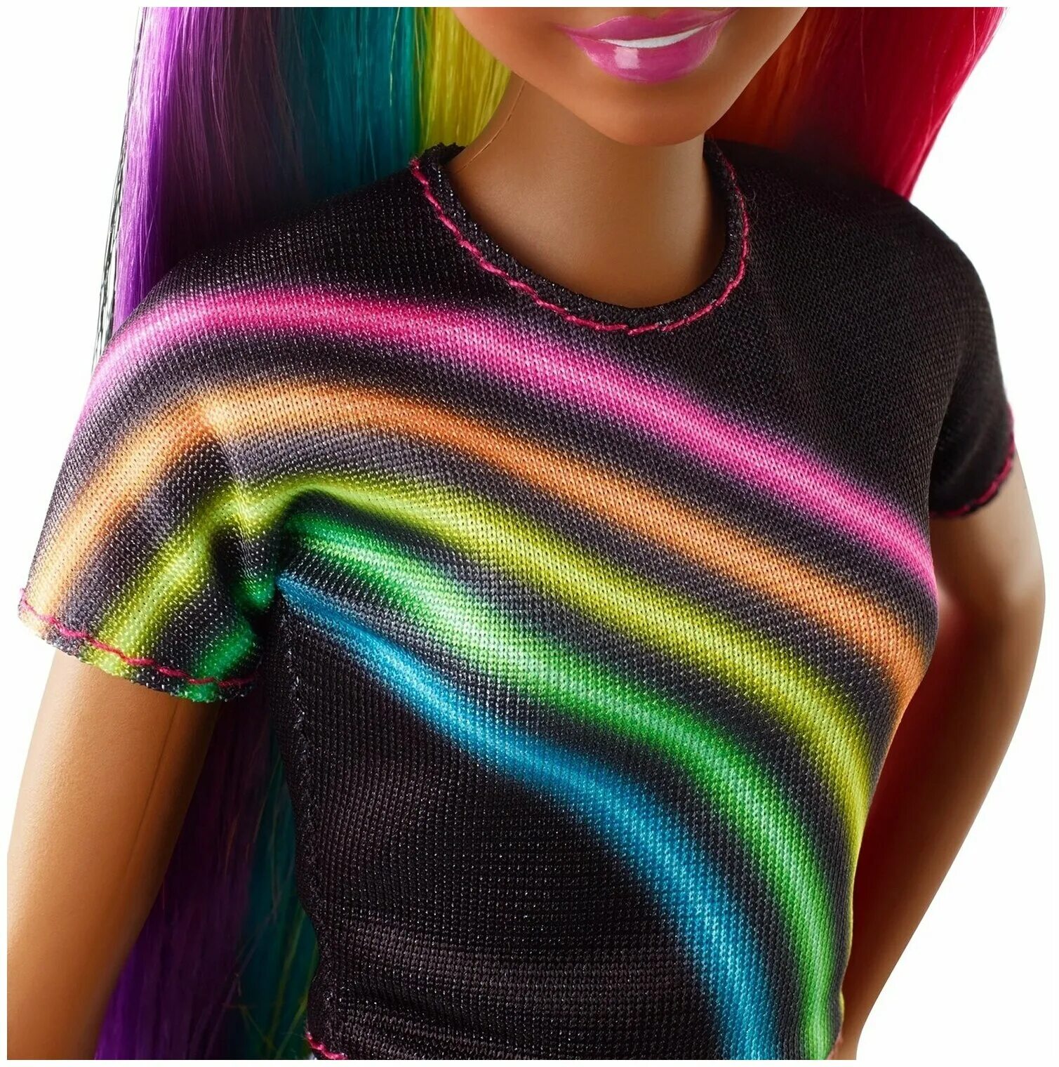Барби rainbow sparkle hair. Барби в радужной футболке. Кукла barbie с радужной мерцающей прической, fxn96. Барби радуга. Барби rainbow rave ооак.
