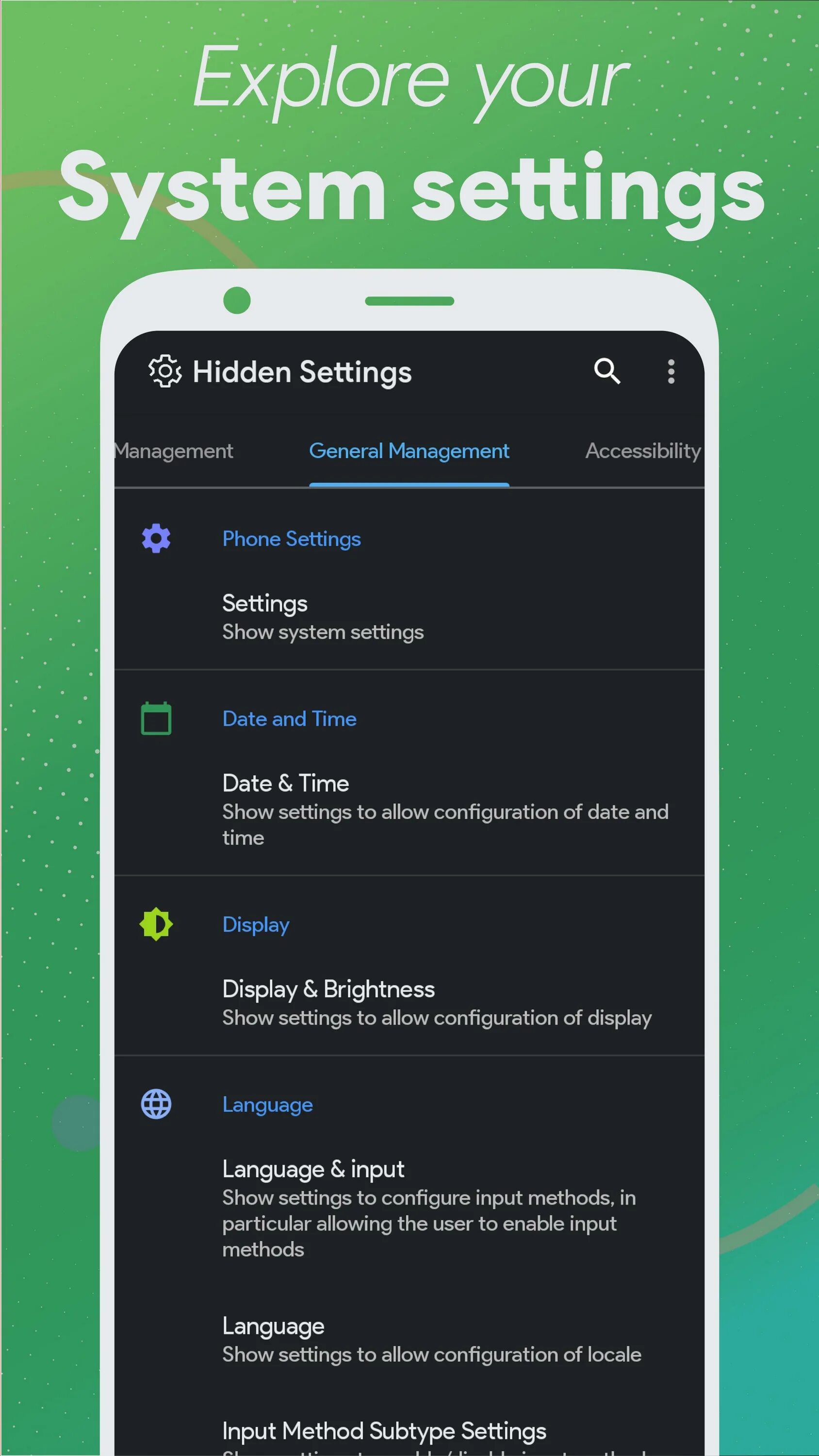 Hidden settings for miui