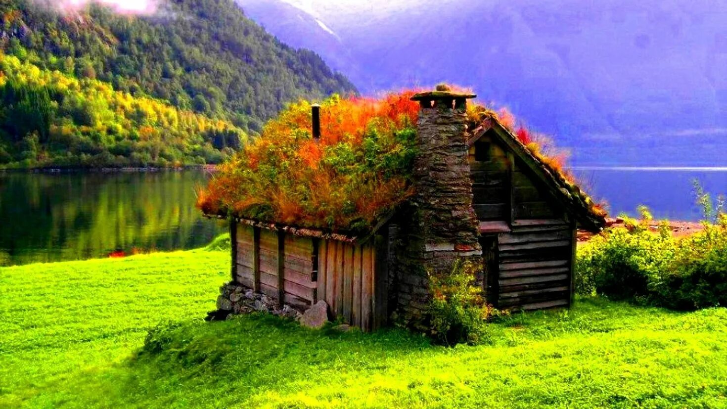 Discover a country. Хижина Грига в Норвегии. Домик на природе. Красивые домики на природе. Домик в горах.