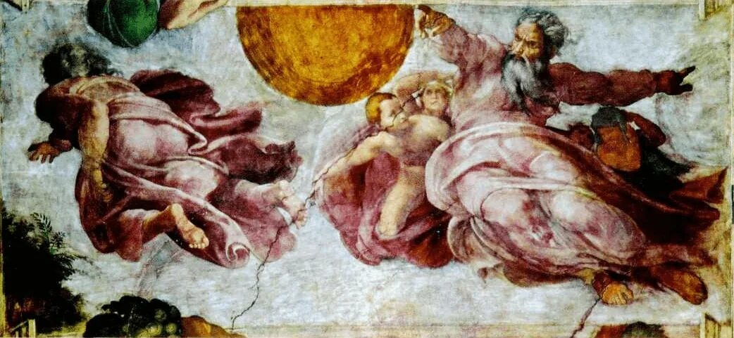 сикстинская капелла микеланджело сотворение. солнце микеланджело. микеланджело потолок сикстинской капеллы. потолок капеллы св. фреска сикстинской капеллы микеланджело сотворение мира.