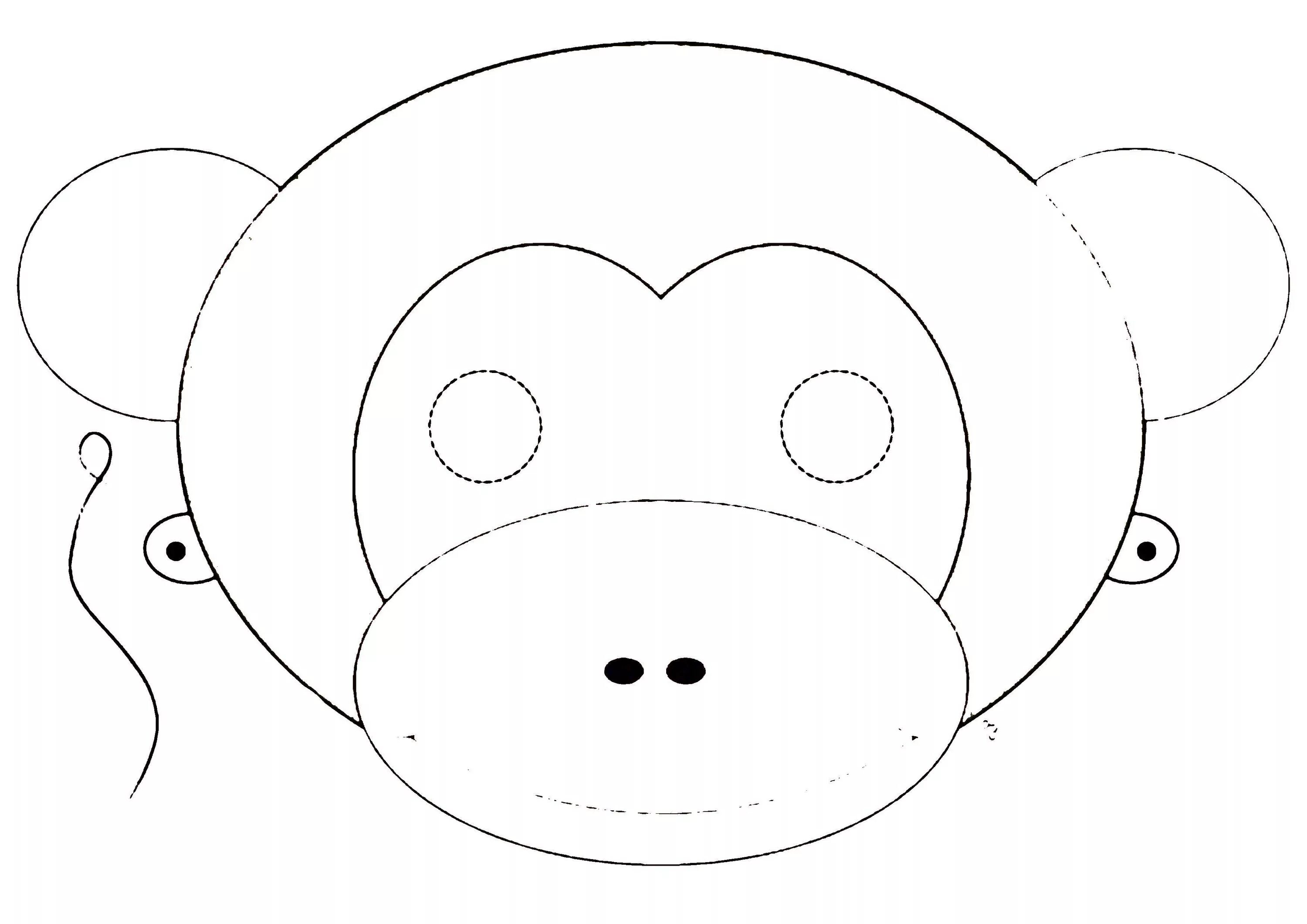 Шаблон масок для детей в детском саду. Маска обезьяны раскраска. Маска обезьянки раскраска. Маска медведя раскраска. Маска обезьяны шаблон.
