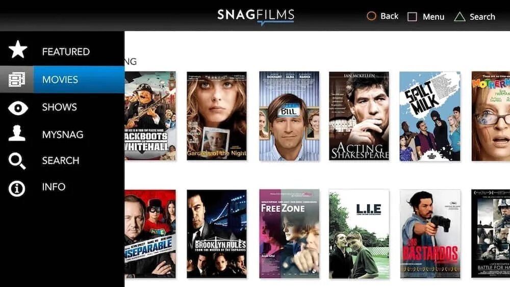 Featured movies. Snagfilms.