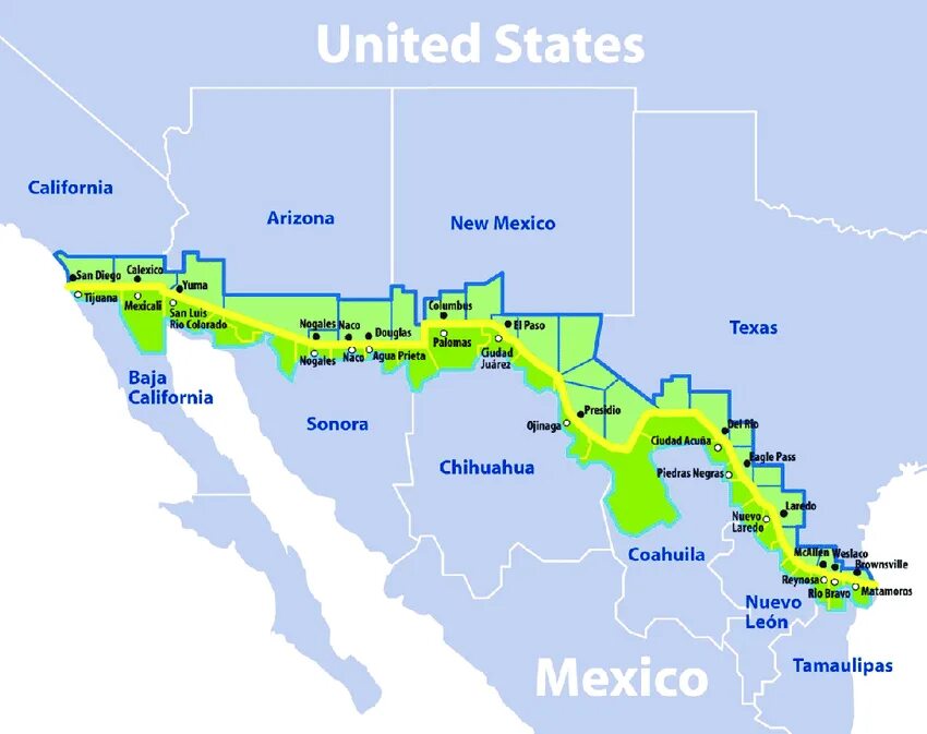 Ларедо на карте США. Mexico States. Mexico border. Mexico border Map.