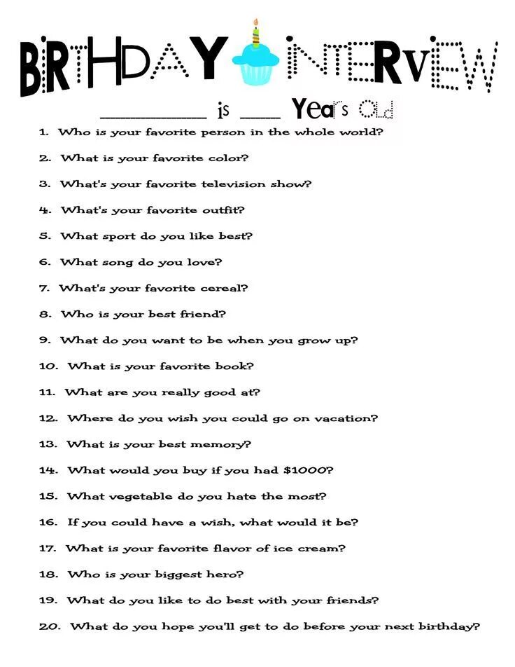 Questions about birthday party. Questions for kids about birthday. questions about birthday. birthday discussion questions. interview questions for kids.