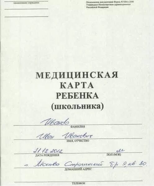 Титульный лист карты заполняет. Титульный лист карты заполняет