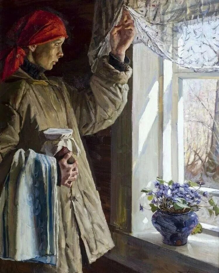 Грозит ему в окно. Картины Чайникова Григория Леонтьевича.