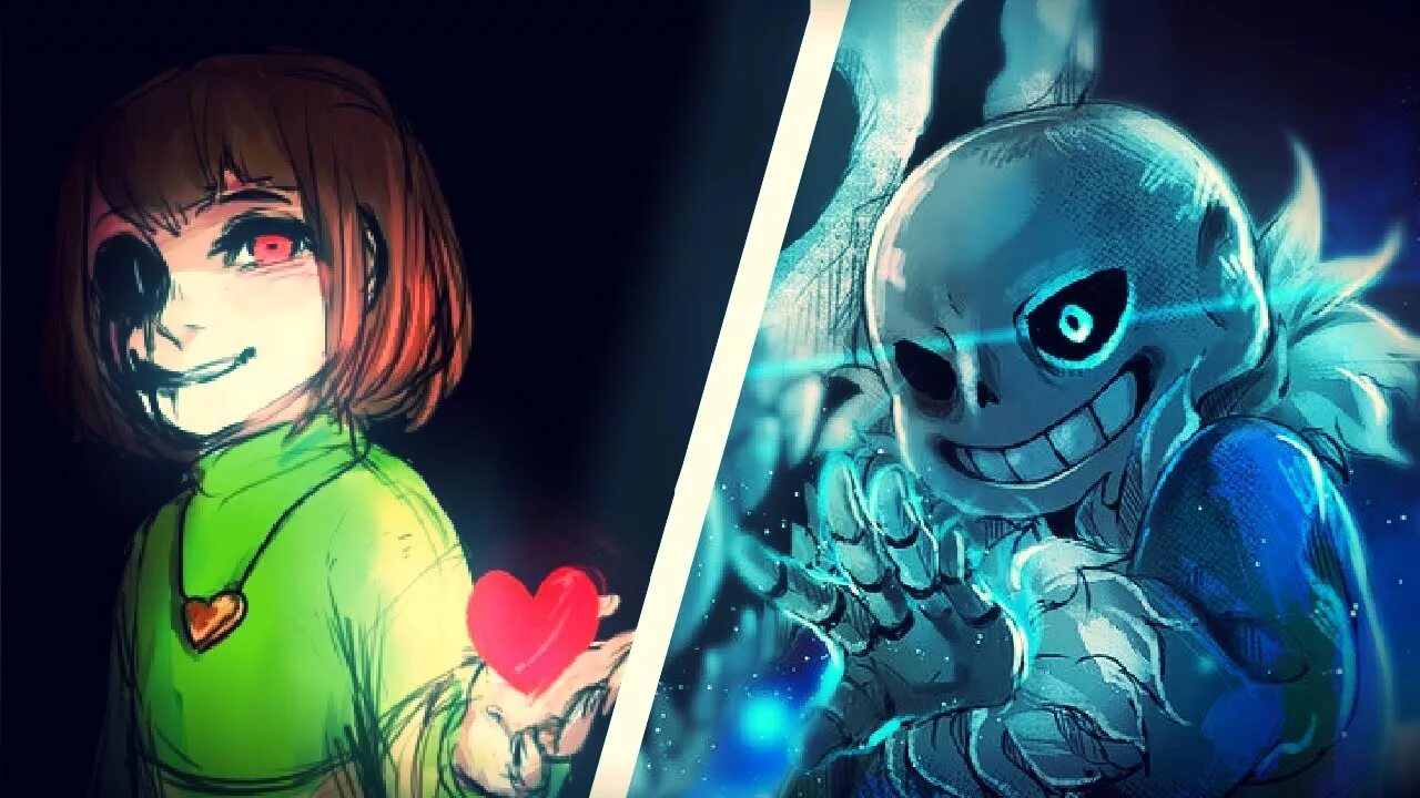 Undertale chara sans. Санс и Фриск битва против чары. Чара против Санса арт. Санс и Чара битва. Бой чары и Санса.