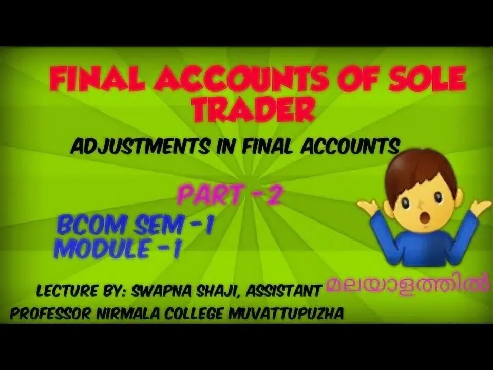 Final accounts. Final accounts