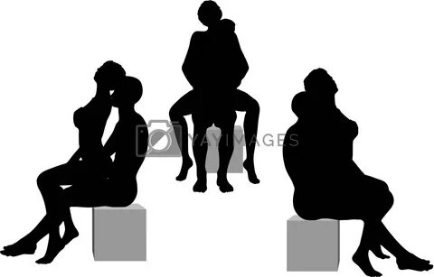 silhouette with kama sutra positions on white background by Istanbul2009 Ve...